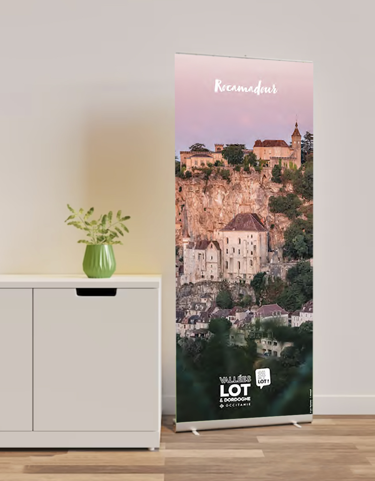 Kakémono de Rocamadour Lot Tourisme © Cécile Asquier